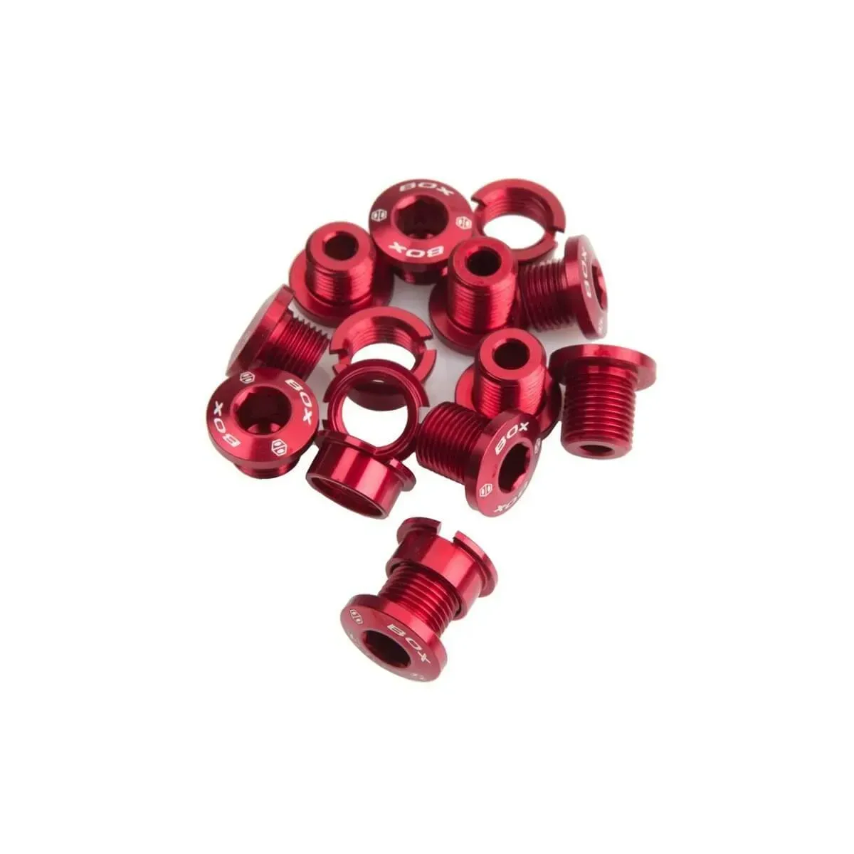 Box One 7075 Alloy Chainring Bolts 15 pcs Red